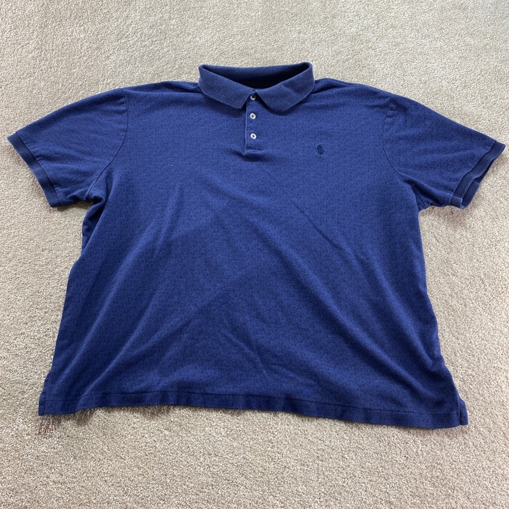 Polo Ralph Lauren Polo Shirt Mens XL Blue Monogram Classic Fit Short Sleeve